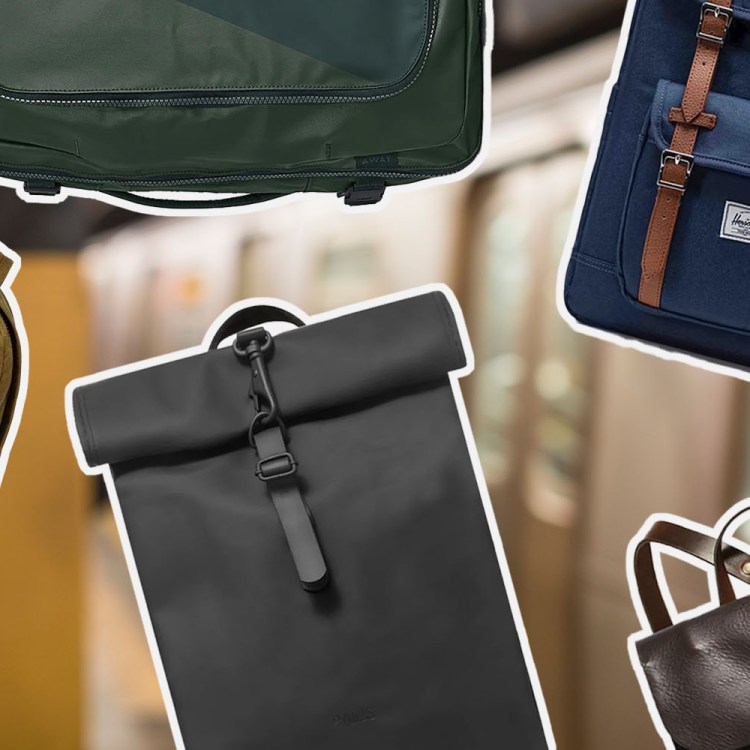 The best backpacks on a blurred subway background