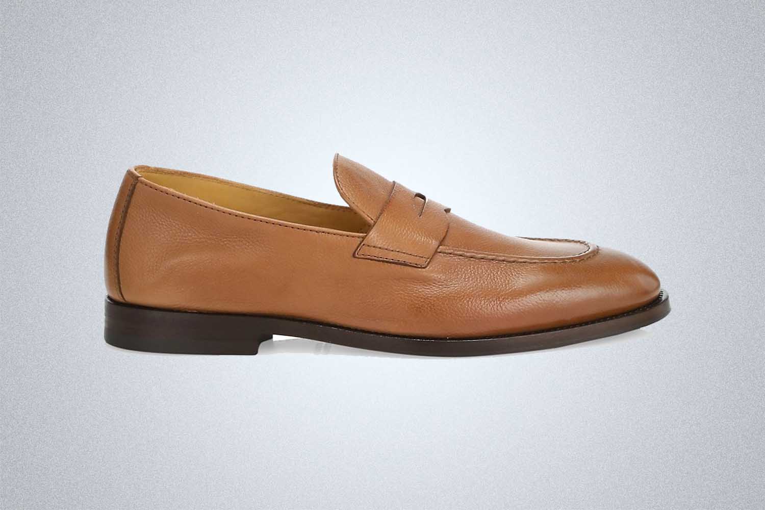 Brunello Cucinelli Leather Penny Loafers, now on sale