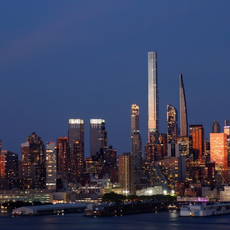 A view of the new skyline along the Hudson River in New York City.