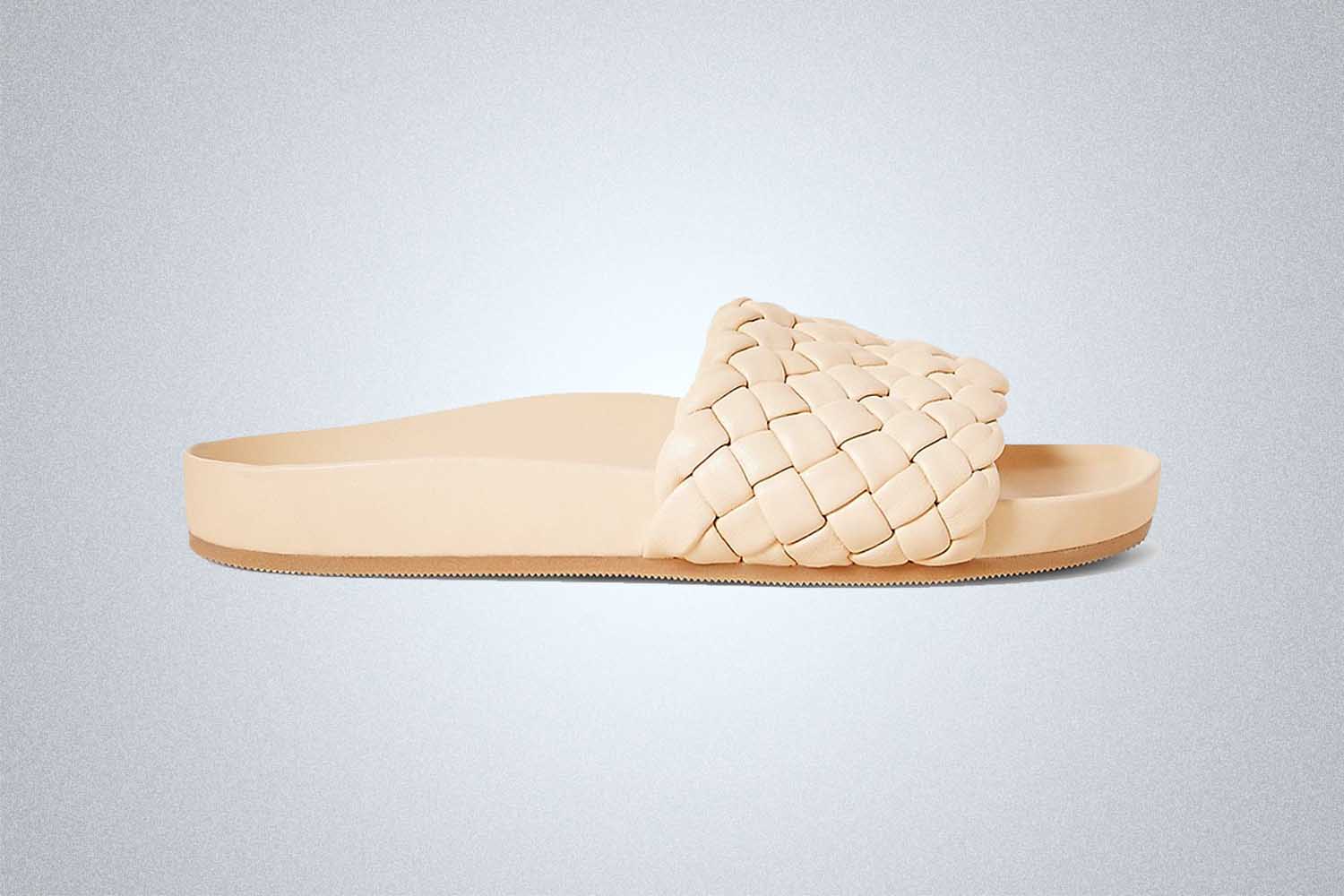 Loeffler Randall Sonnie Woven Leather Slides, now on sale