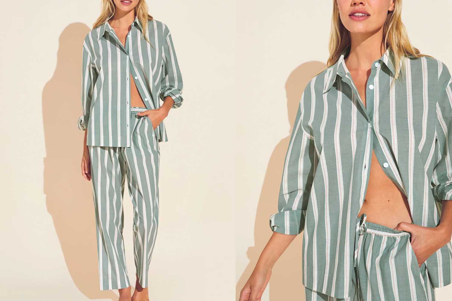 Eberjey Organic Sandwashed Cotton Printed Long PJ Set, one of the best women's gifts to give this September