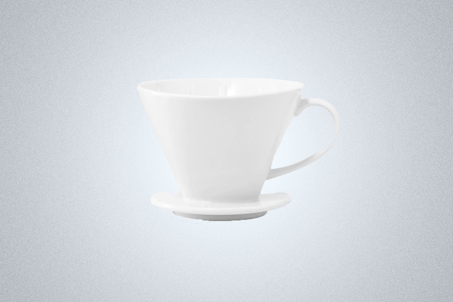 The Public Good Pour Over Coffee Maker in white on a gray background