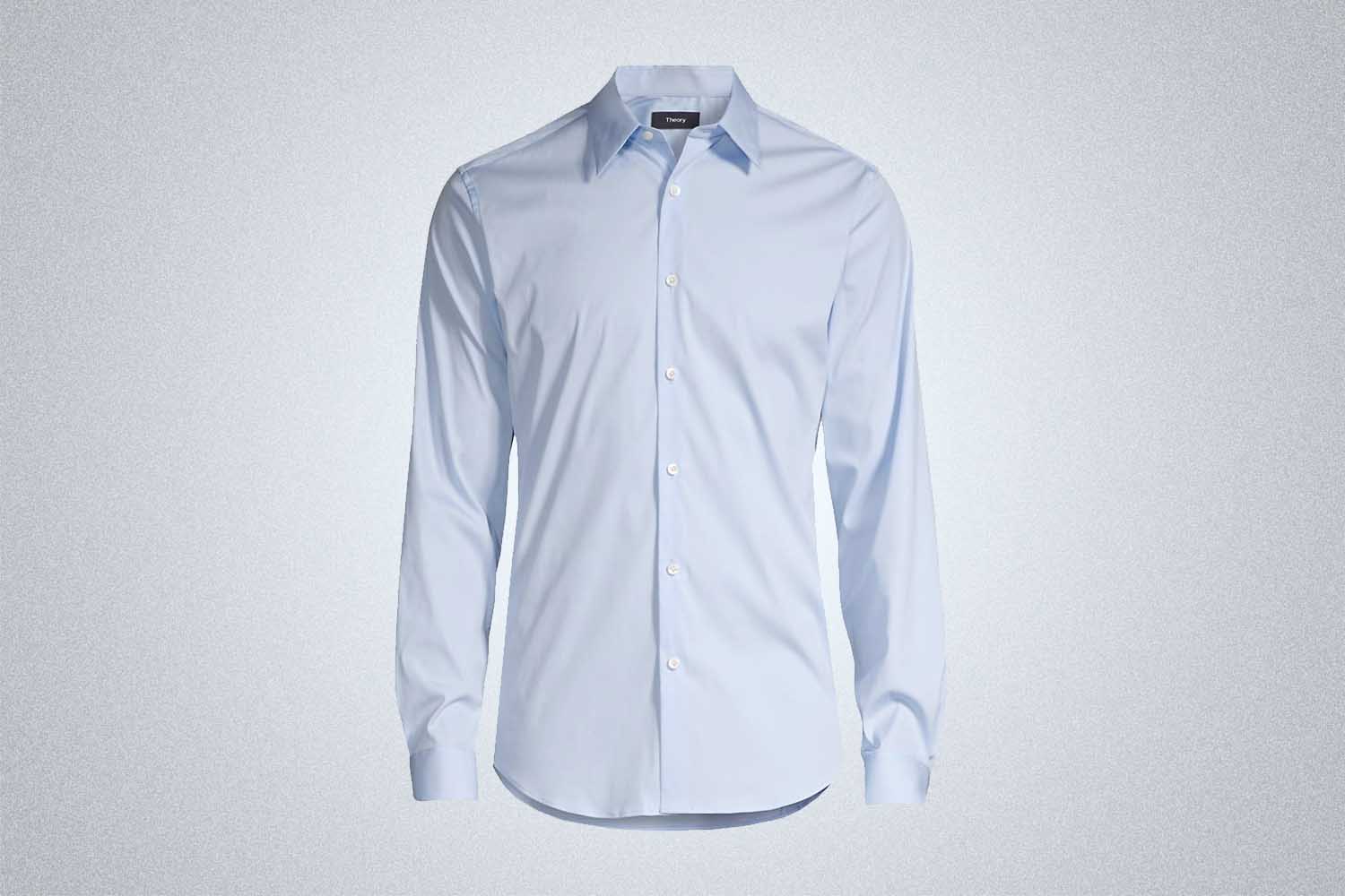 Theory Sylvain Wealth Poplin Long-Sleeve Shirt, now on sale
