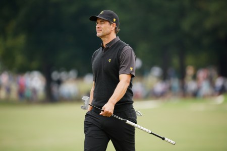 Adam Scott of Australia at the 2022 Presidents Cup at Quail Hollow Country Club.