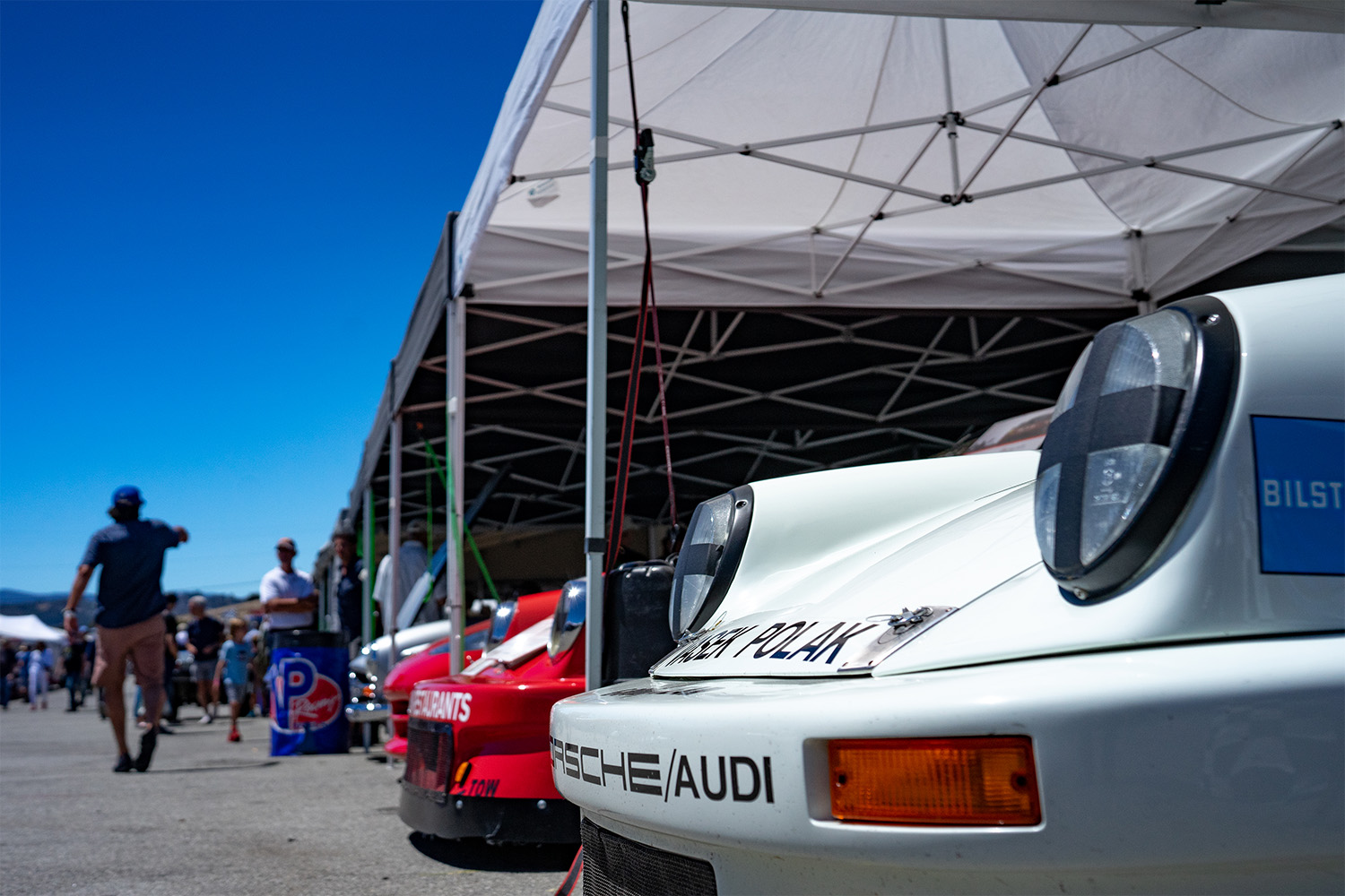 The vibe at Laguna Seca is more utilitarian than the councourses at the shows.