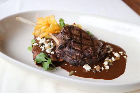 Elk Chop with Enchiladas