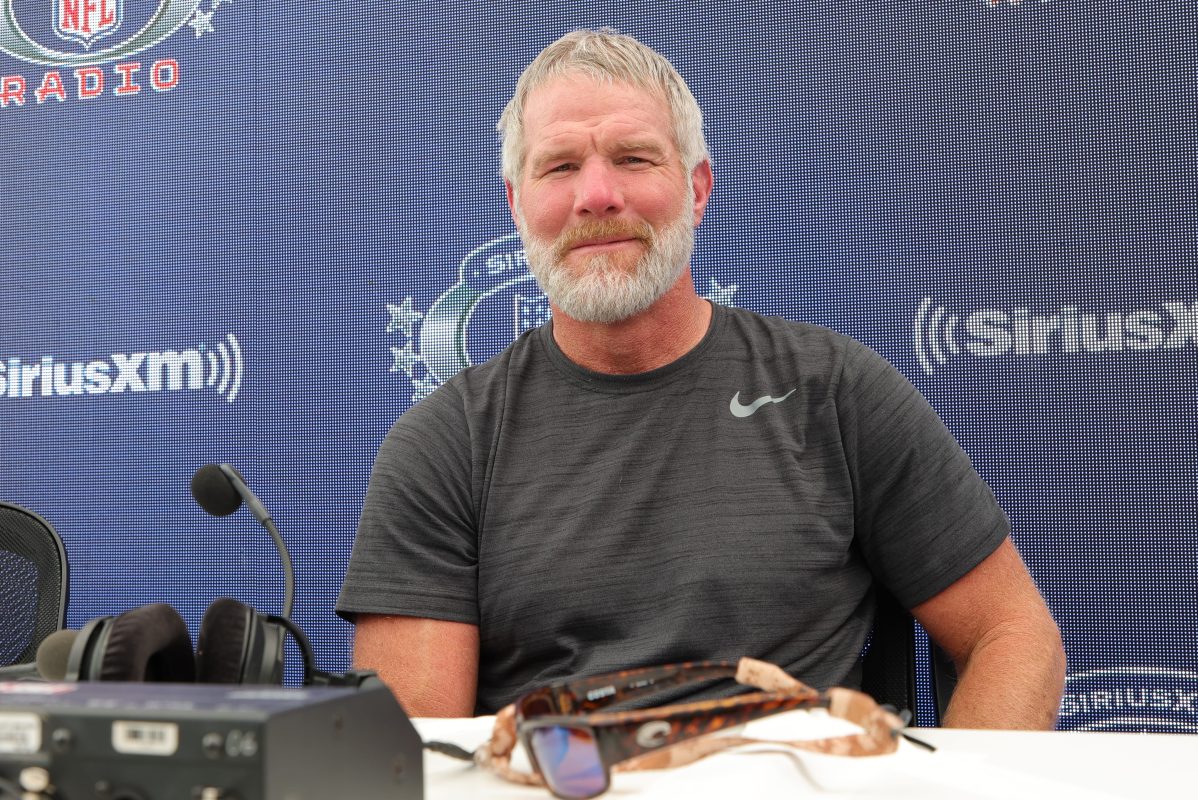 Ex-NFL player Brett Favre attends media day at Super Bowl LVI in LA