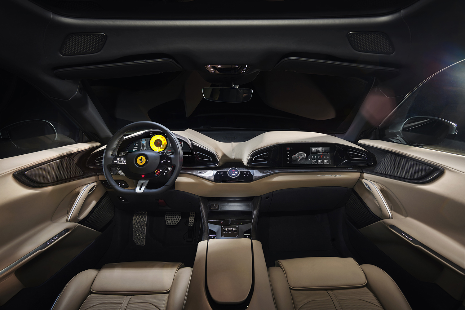 The interior of the new Ferrari Purosangue SUV