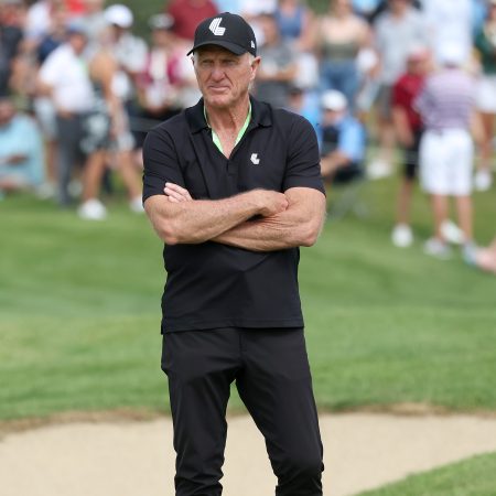 LIV Golf CEO Greg Norman watches the LIV Golf Invitational in Chicago