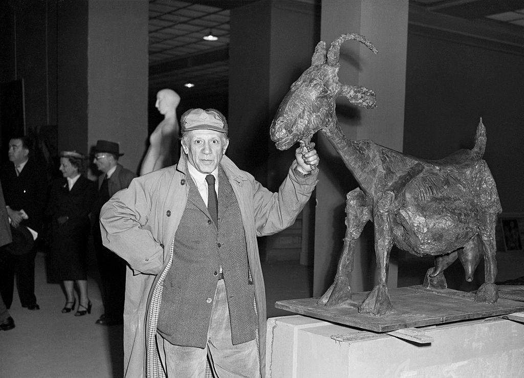 Pablo Picasso with a semi-abstract goat in bronze. In 2023, to mark the 50th anniversary of his death, dozens of museums will revisit Picasso's work.