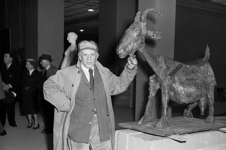 Pablo Picasso with a semi-abstract goat in bronze. In 2023, to mark the 50th anniversary of his death, dozens of museums will revisit Picasso's work.