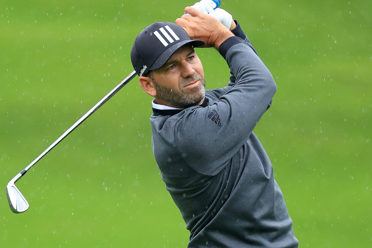 Sergio Garcia playing the first round of the 2022 BMW PGA Championship.