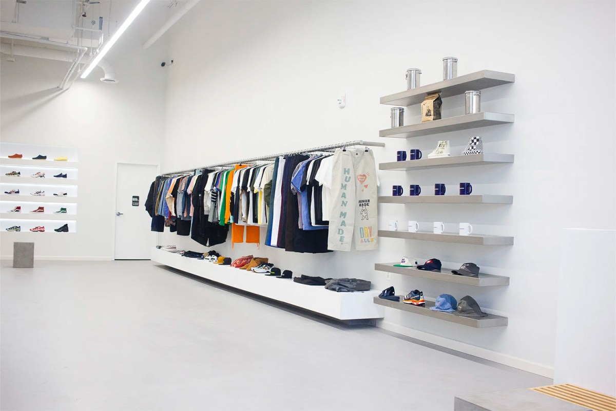 The inside of of Somewhere's minimalist Navy Yard store, one of our favorite menswear shops in Washington, D.C.