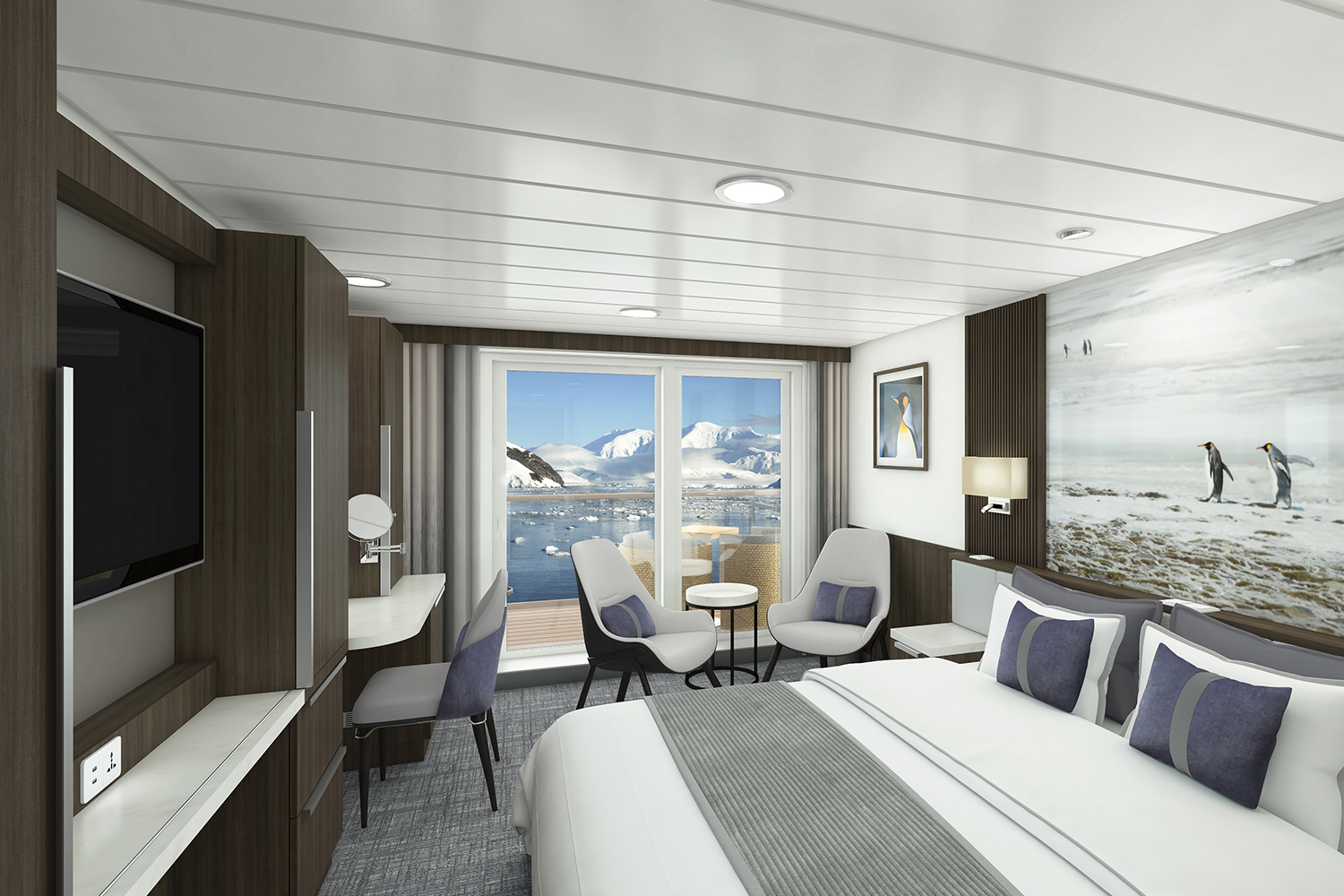 One of the cabins onboard the Sylvia Earle ship from Aurora Expeditions