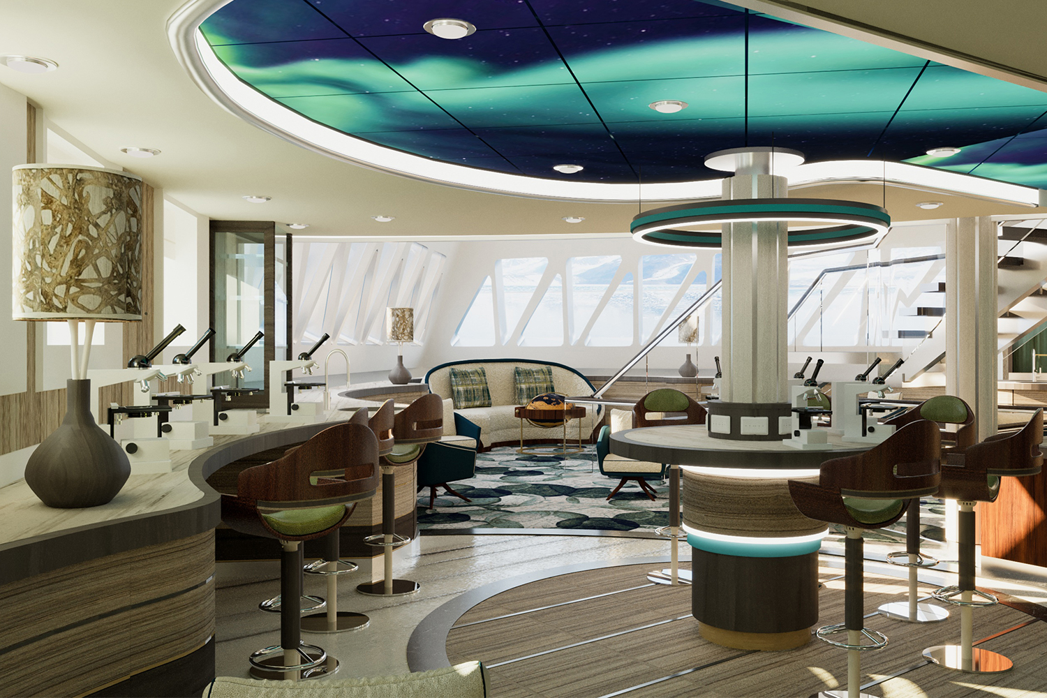 A rendering of the science center on the new Sylvia Earle boat from Aurora Expeditions