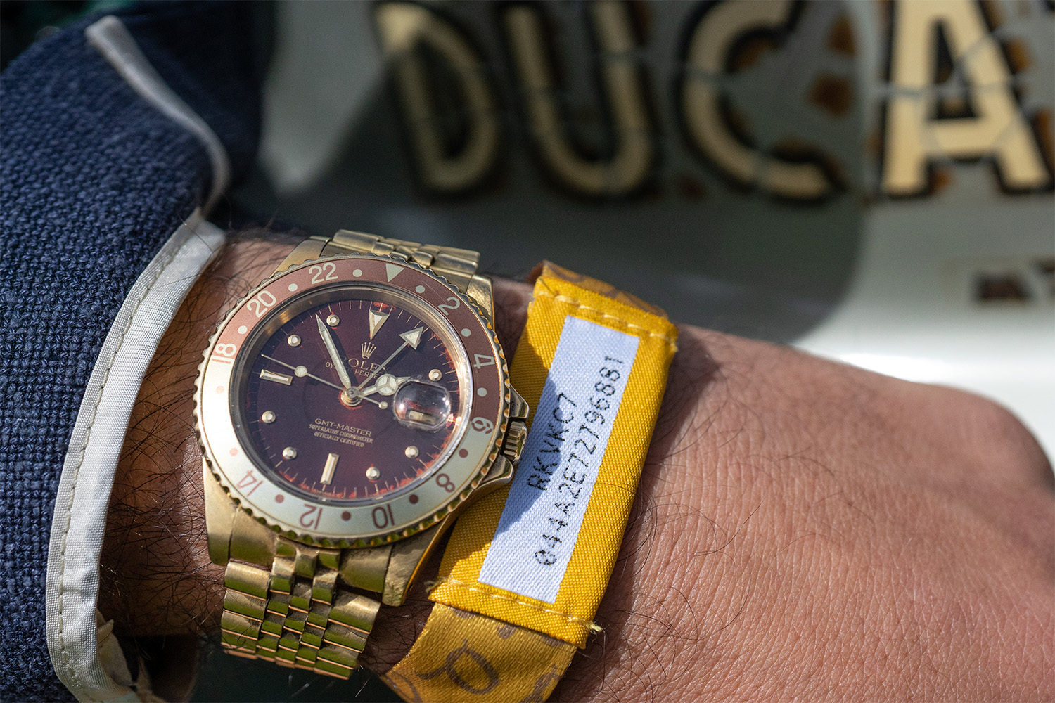 1982 Rootbeer Rolex GMT Master II in solid gold.