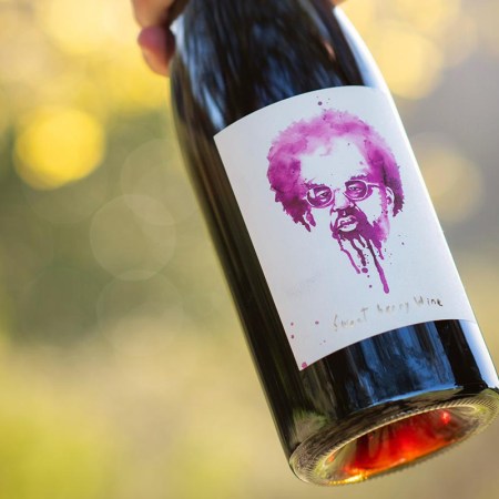A bottle of Sweet Berry Wine from Las Jaras, a wine company owned by comedian Eric Wareheim (one-half of Tim & Eric fame) and winemaker Joel Burt