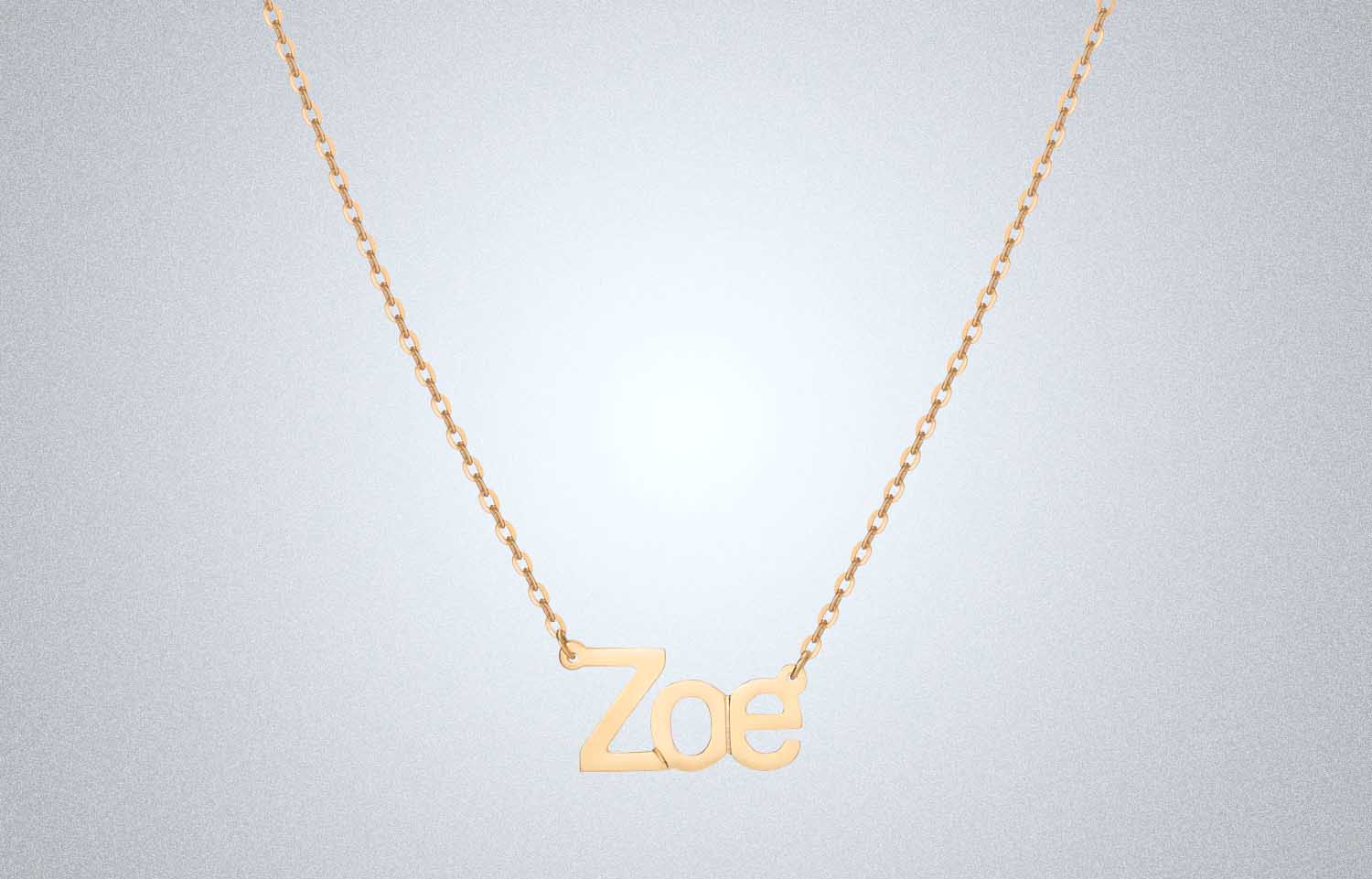 Aurate Gold Block Name Necklace