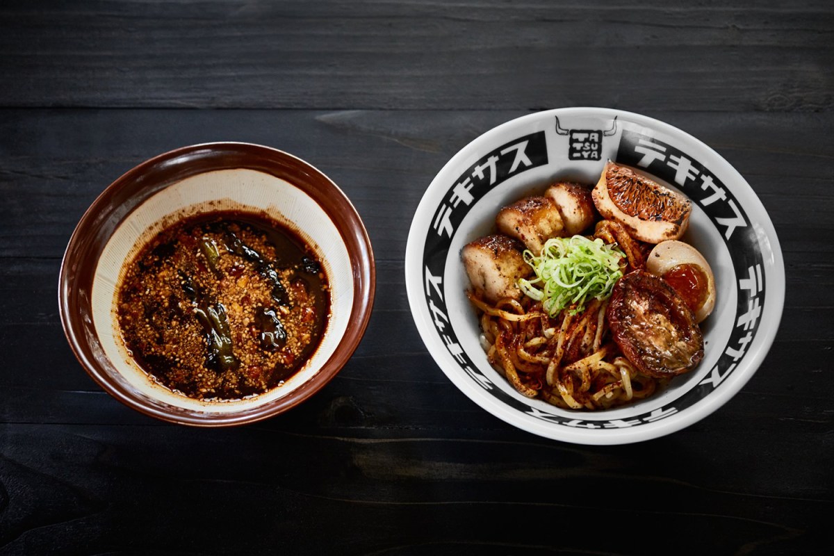 A dish of barbecue ramen from BBQ Ramen Tatsu-Ya, a new restaurant in Austin, Texas that tops our list of the best new restaurants in the state