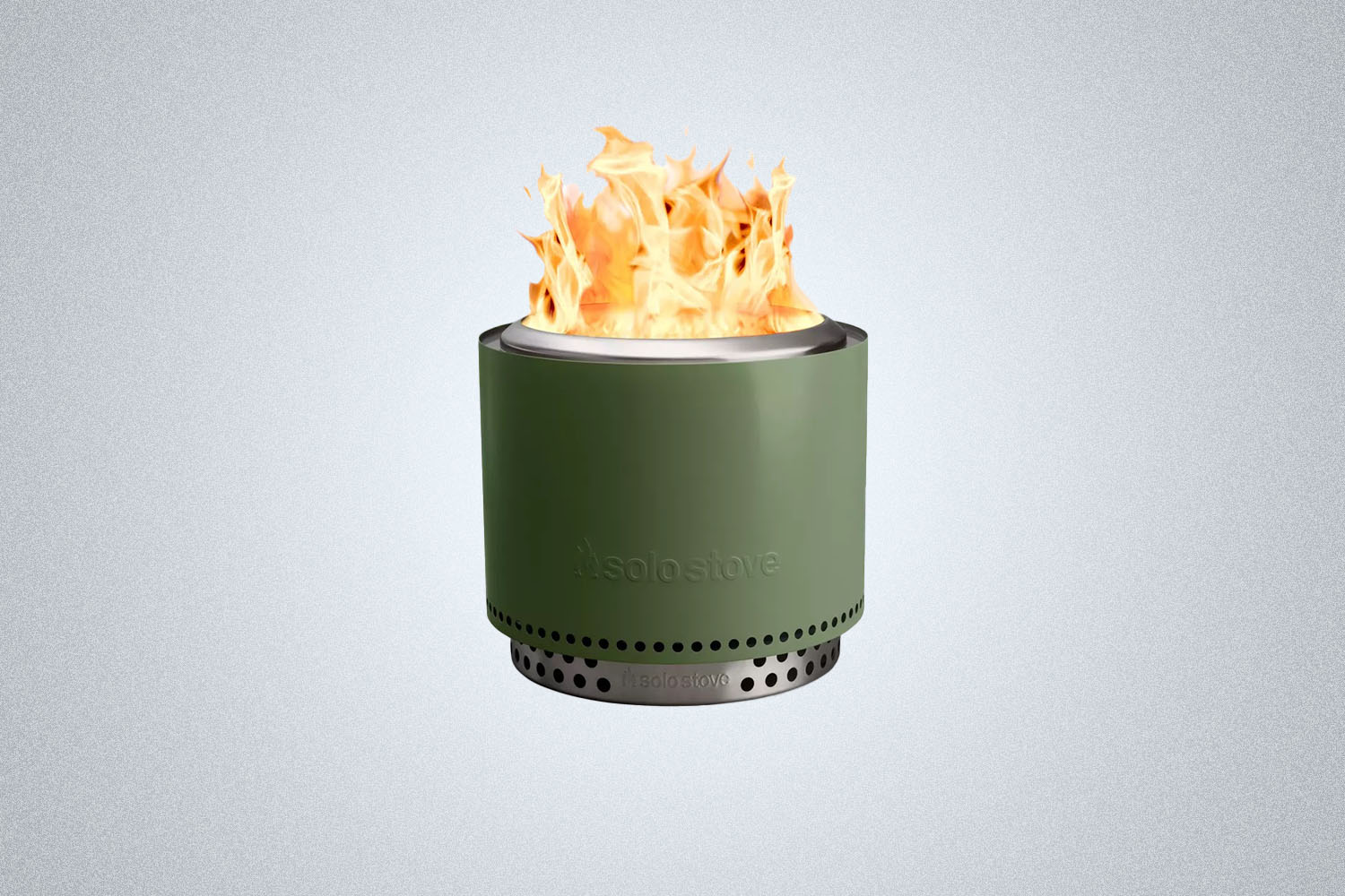 The Solo Stove Bonfire + Stand 2.0 on a gray background
