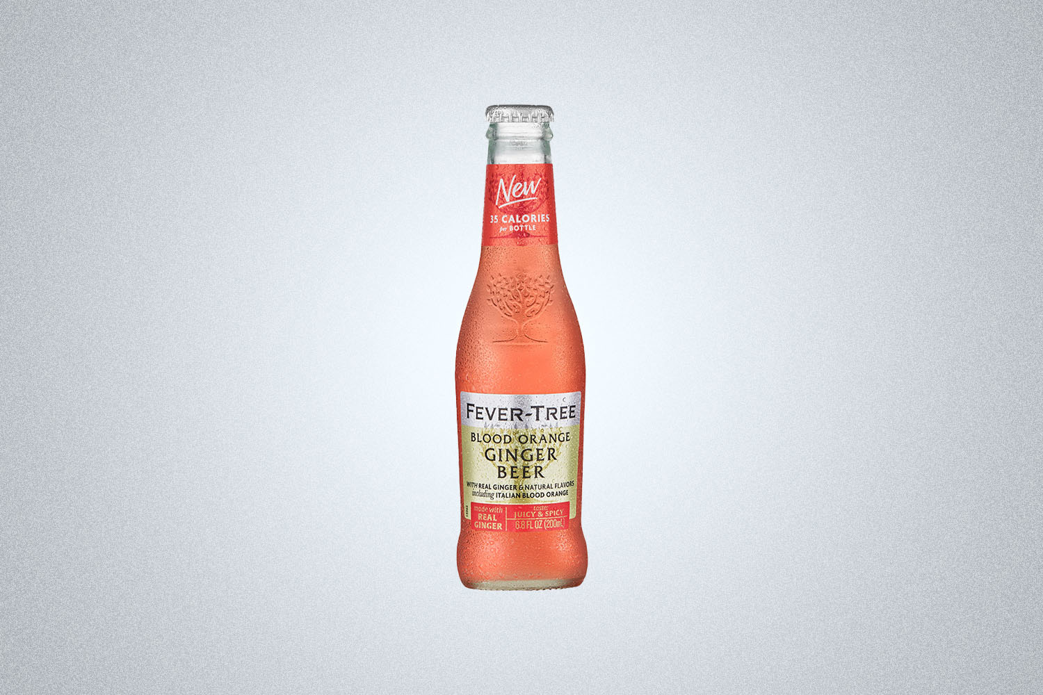 The Fever Tree Italian Blood Orange Ginger Beer on a gray background