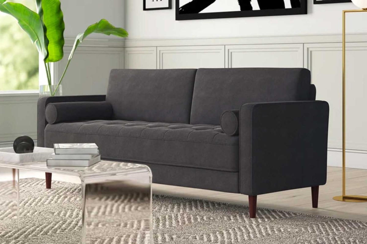 Garren 75.6” Square Arm Tufted Sofa