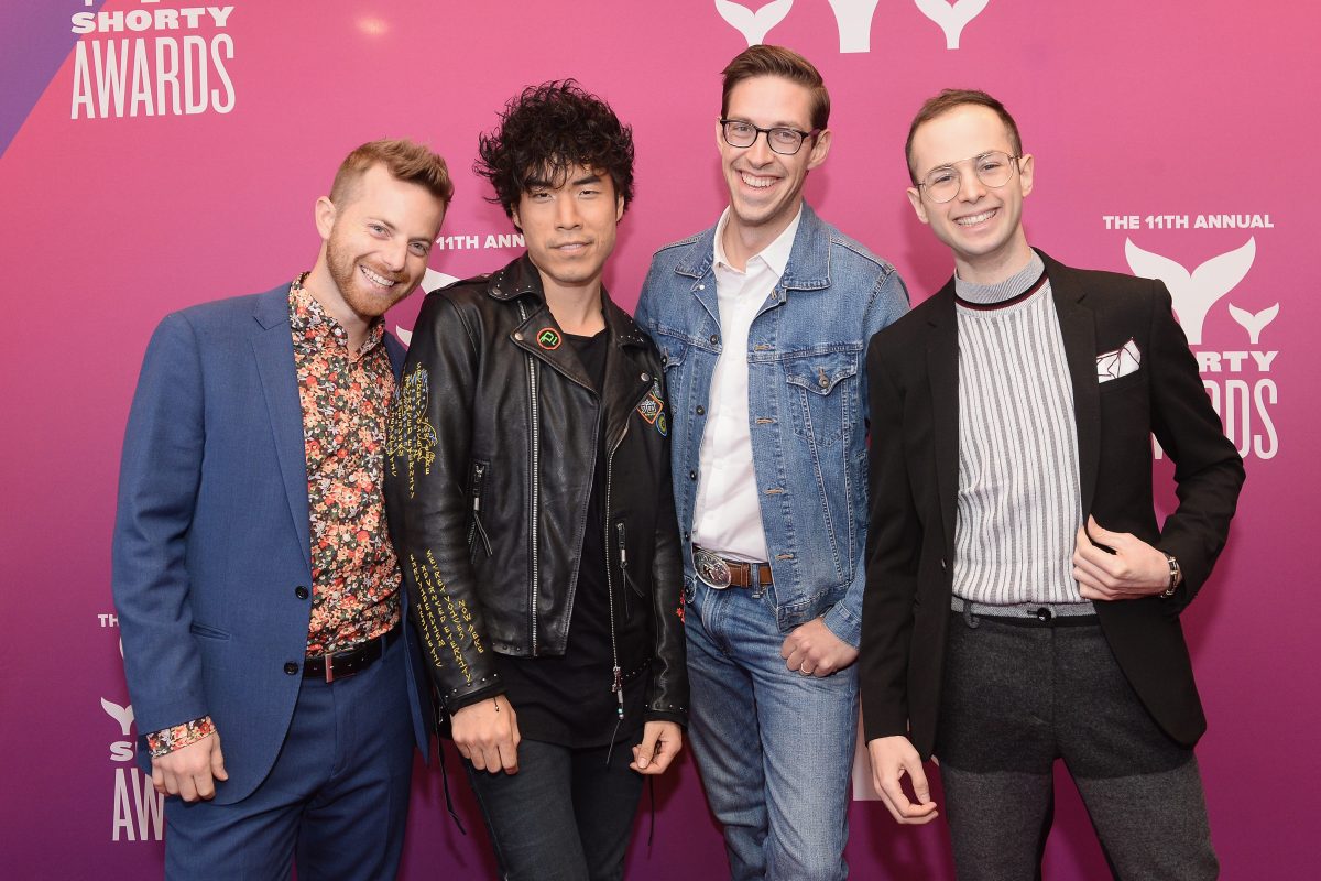 Ned Fulmer, Eugene Lee Yang, Keith Habersberger and Zach Kornfeld of The Try Guys attend the 11th Annual Shorty Awards on May 05, 2019.