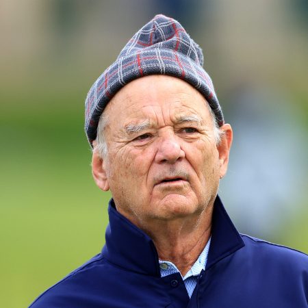Bill Murray during a practice round prior to the Alfred Dunhill Links Championship at the Old Course St. Andrews on September 28, 2022 in St Andrews, Scotland.