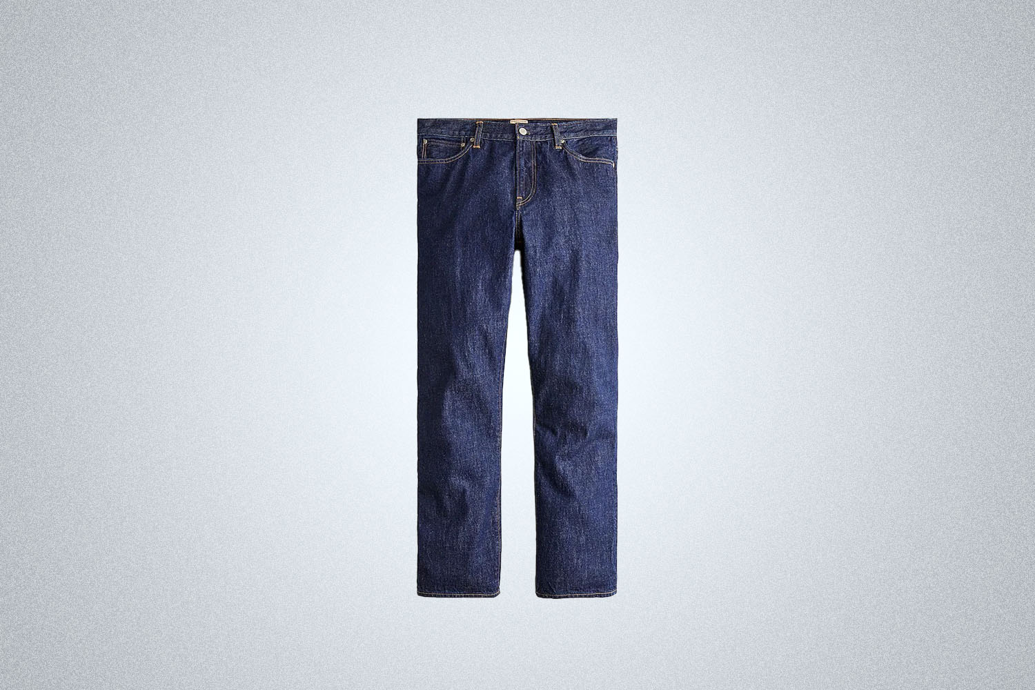 The J.Crew Classic Relaxed-fit jean in resin rinse on a gray background