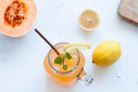Lemon and cantelope mocktail