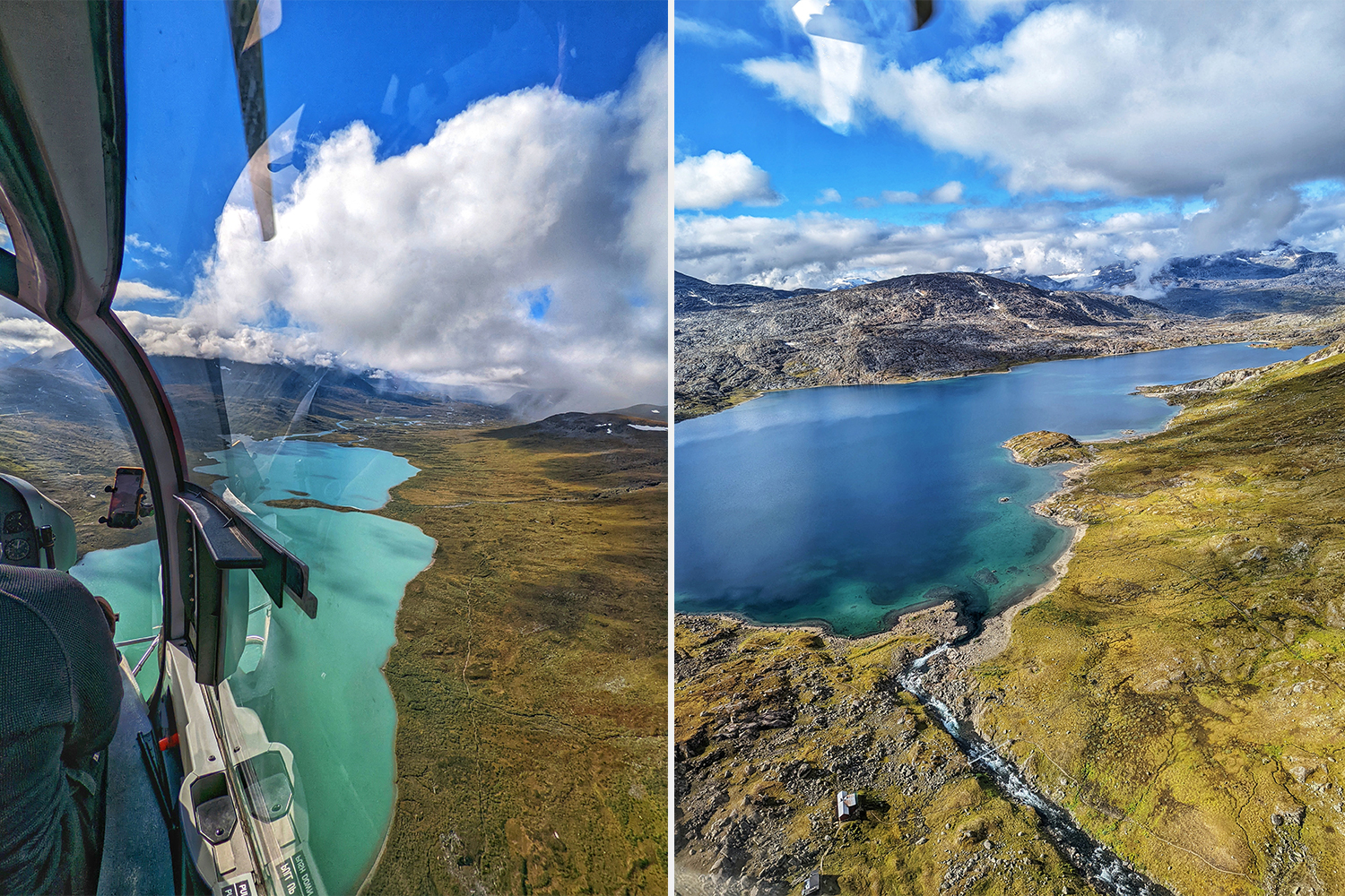 Helicopter views of Swedish Lapland from an excursion planned by Niehku Mountain Villa