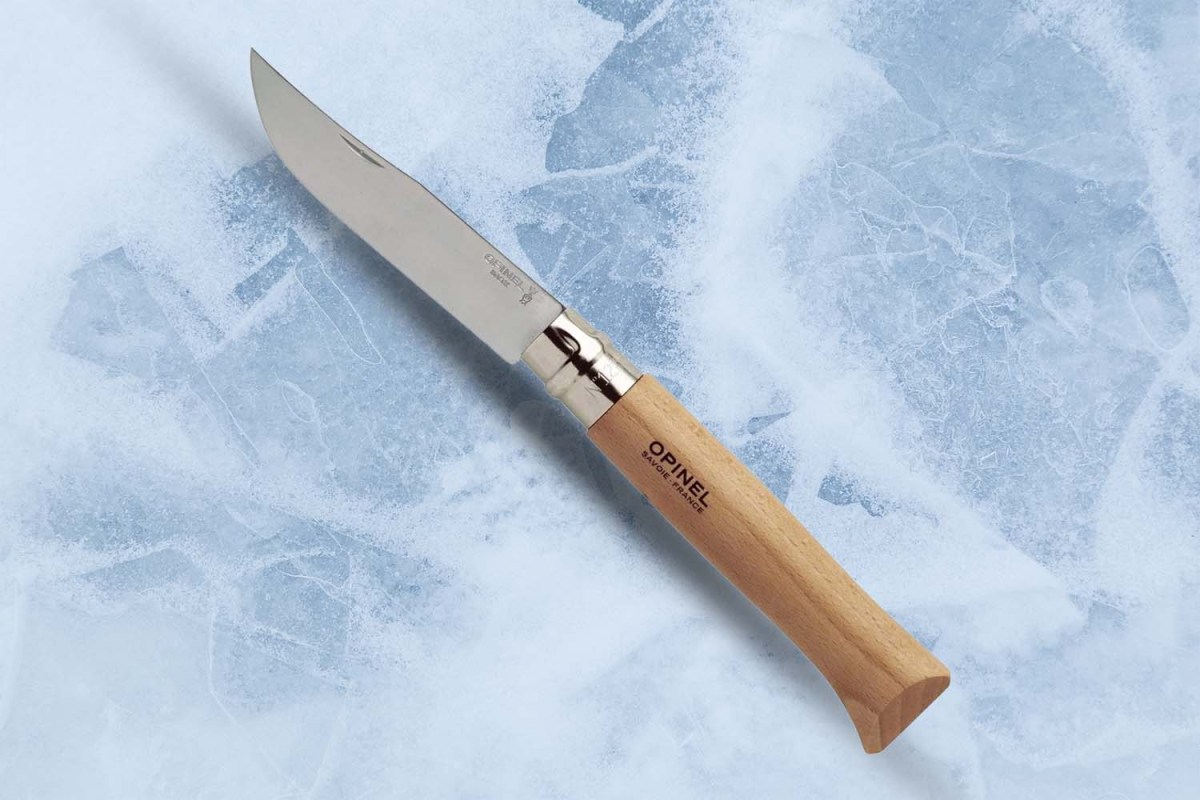 Opinel No. 08 Engraved Oak Handle Folding Knife
