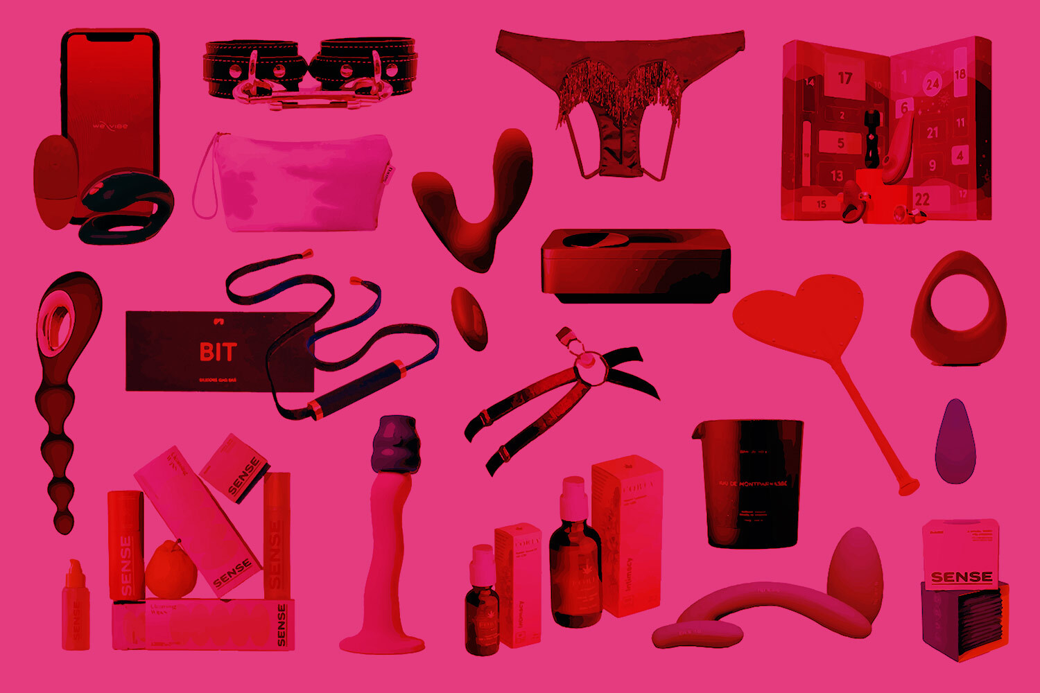A collage of the best sex gifts for 2023.