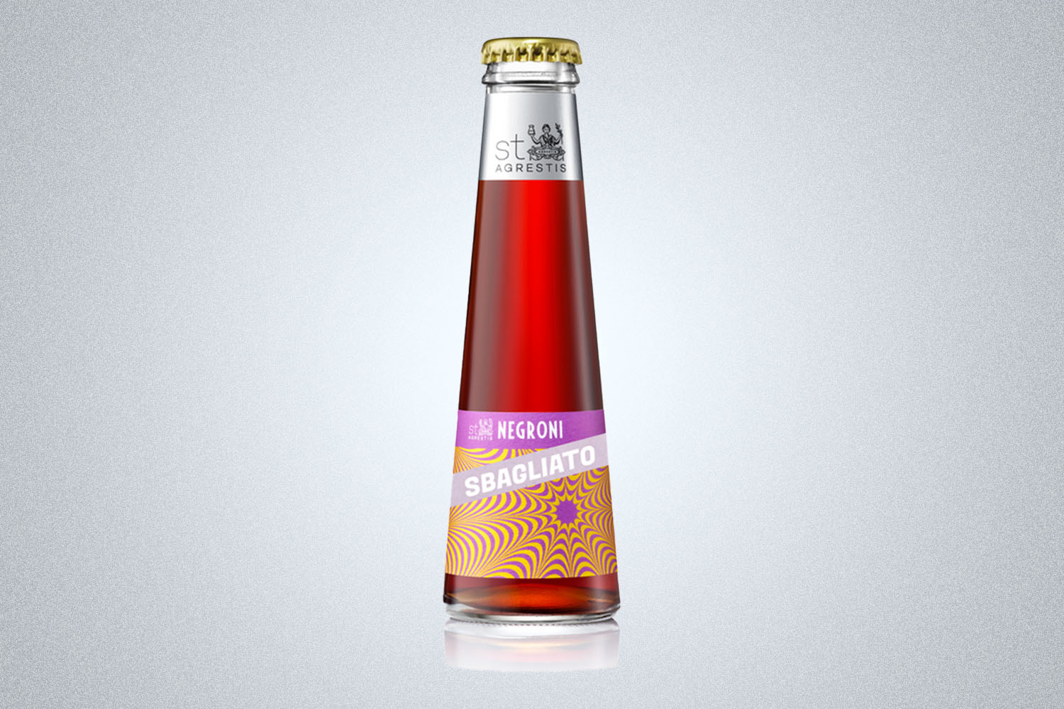 a bottle of St Agrestis Negroni Sbagliato on a grey background