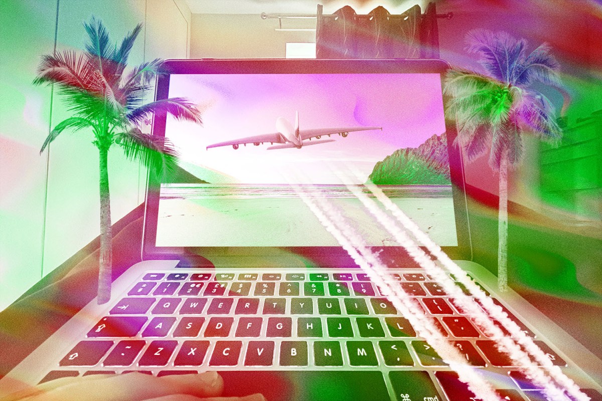 A plane flying right off the computer screen