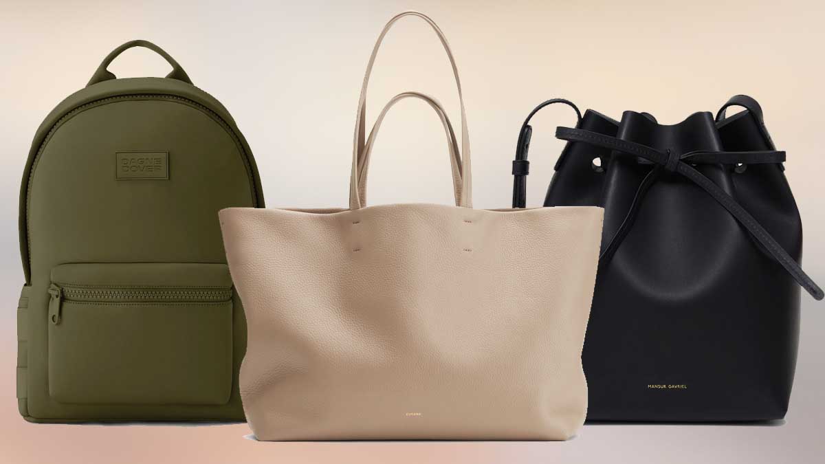 A collage of women's bag brands that every guy should know
