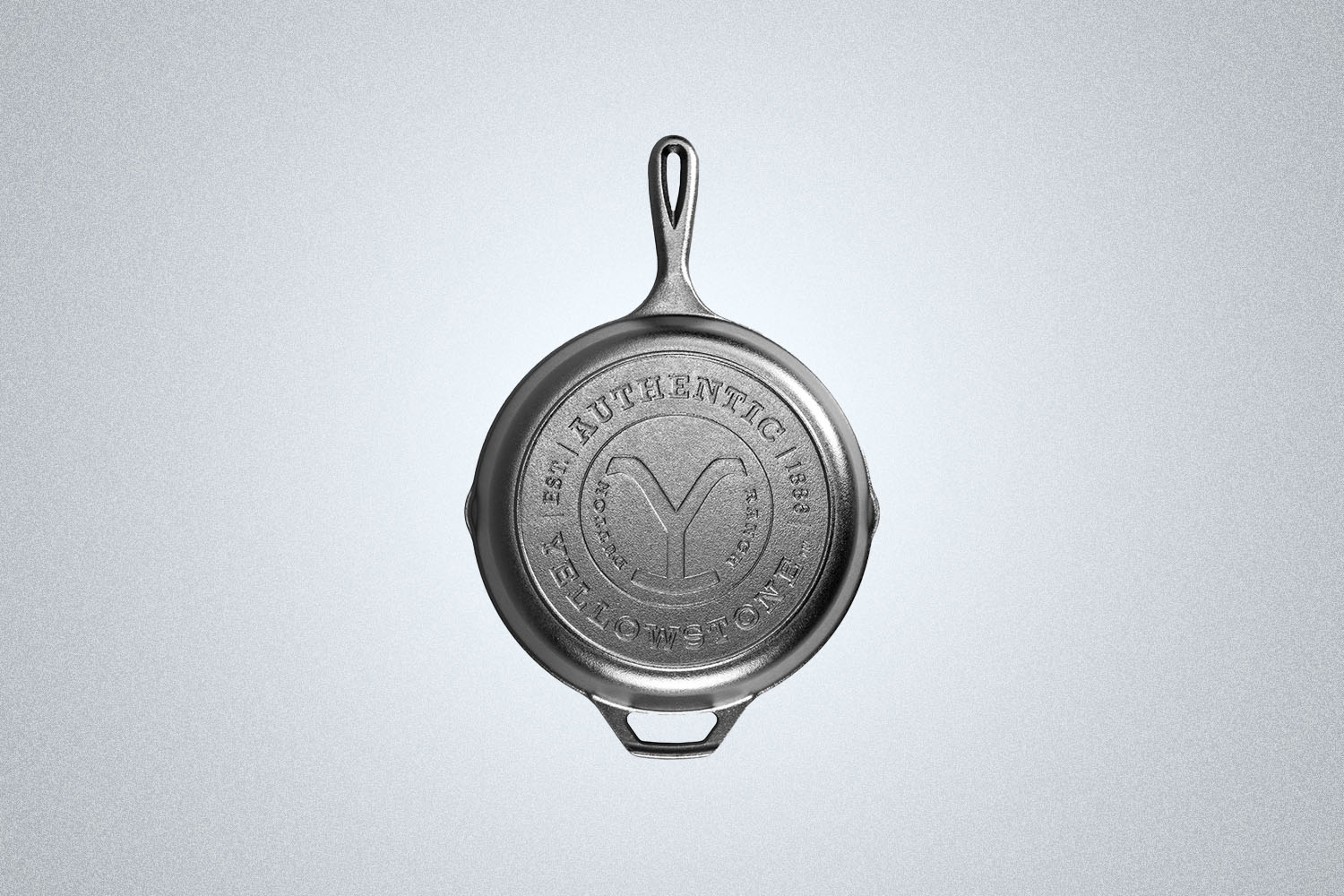 The Yellowstone 10.25 Inch Cast Iron Authentic Y Skillet on a white background