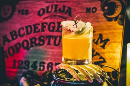 A Double Cross cocktail from the goth pop-up Black Lagoon, now in Bushwick