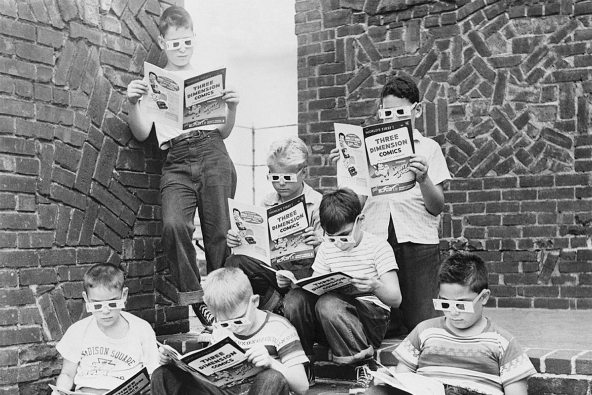 boys reading comic books