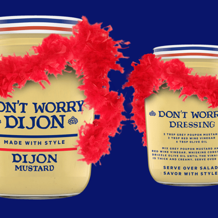 grey poupon don't worry darling mustard jar