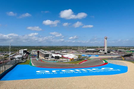 An overview of the F1 Aramco United States Grand Prix track on October 24, 2021 at the Circuit of the Americas in Austin, TX.