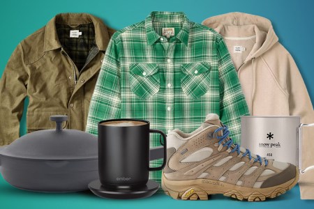 Huckberry gift items on a teal background