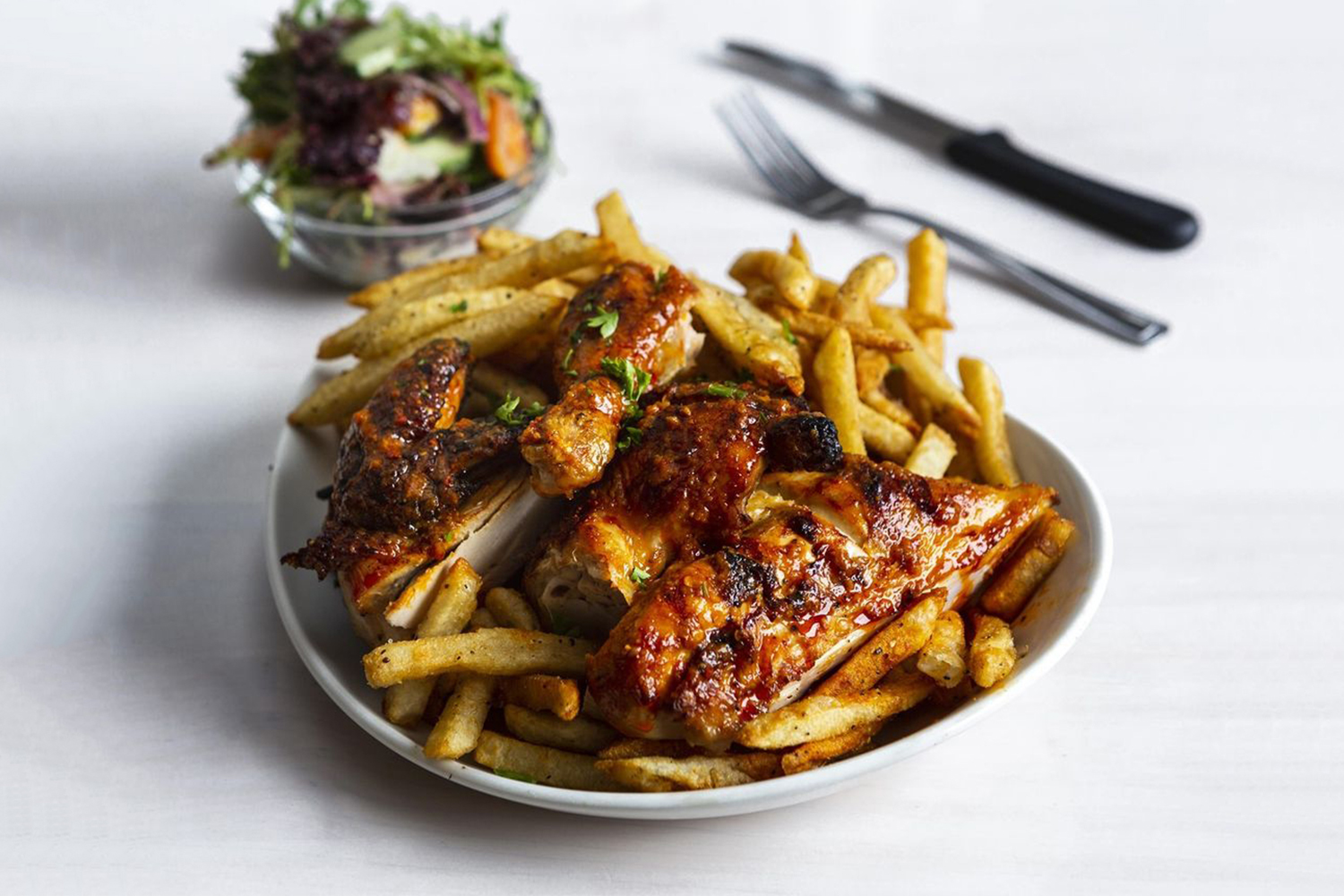 The Piri Piri chicken at Cantine Emilia at Le Central food hall in Montreal, Quebec
