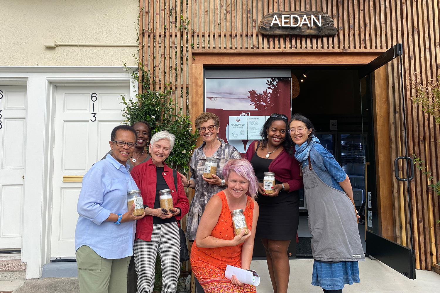 A miso-making class at Aedan, with owner Mariko Grady on the right