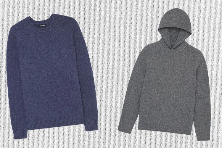 A recycled cashmere sweater and hoodie from Mongolian direct to consumer cashmere brand Naadam