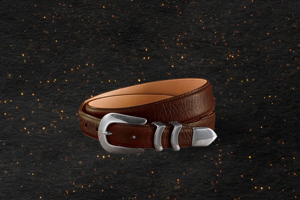 Orvis Bison Leather Tapered-Edge Belt