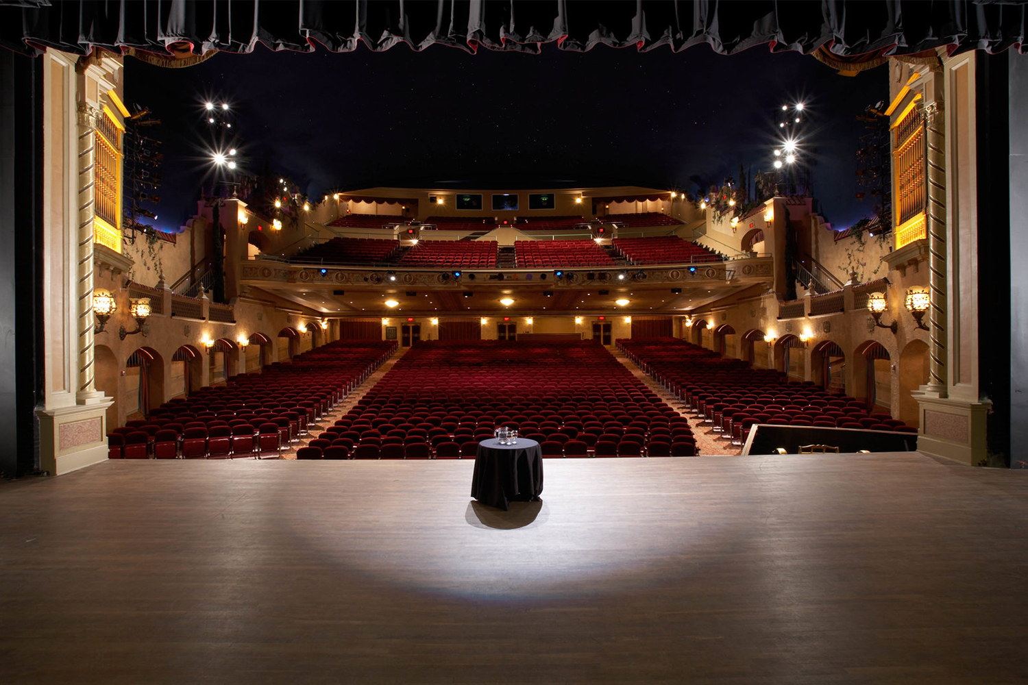 The view from the stage at the Plaza Theater in El Paso, Texas, one of the most haunted places in the state