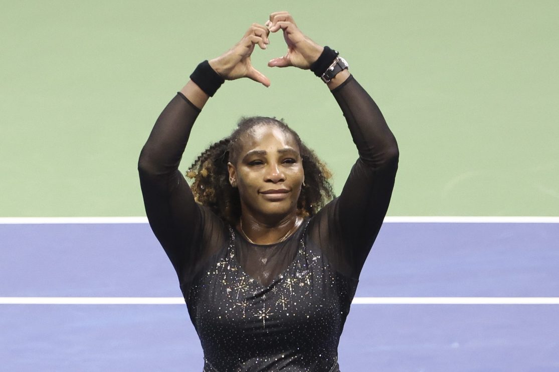 Serena Williams salutes fans after losing at the 2022 US Open in NYC. According to Williams, she isn't retired.