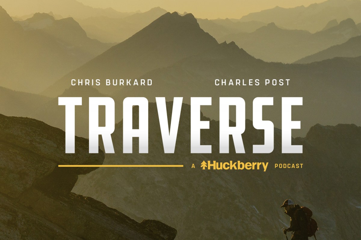 The art for the new Huckberry podcast "Traverse," with hosts Chris Burkard and Charles Post