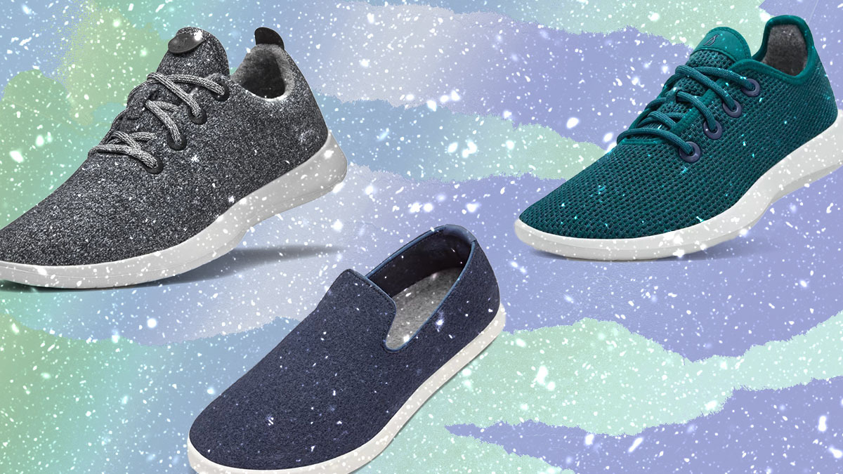 a collage of Allbirds Gifts on a snowy background